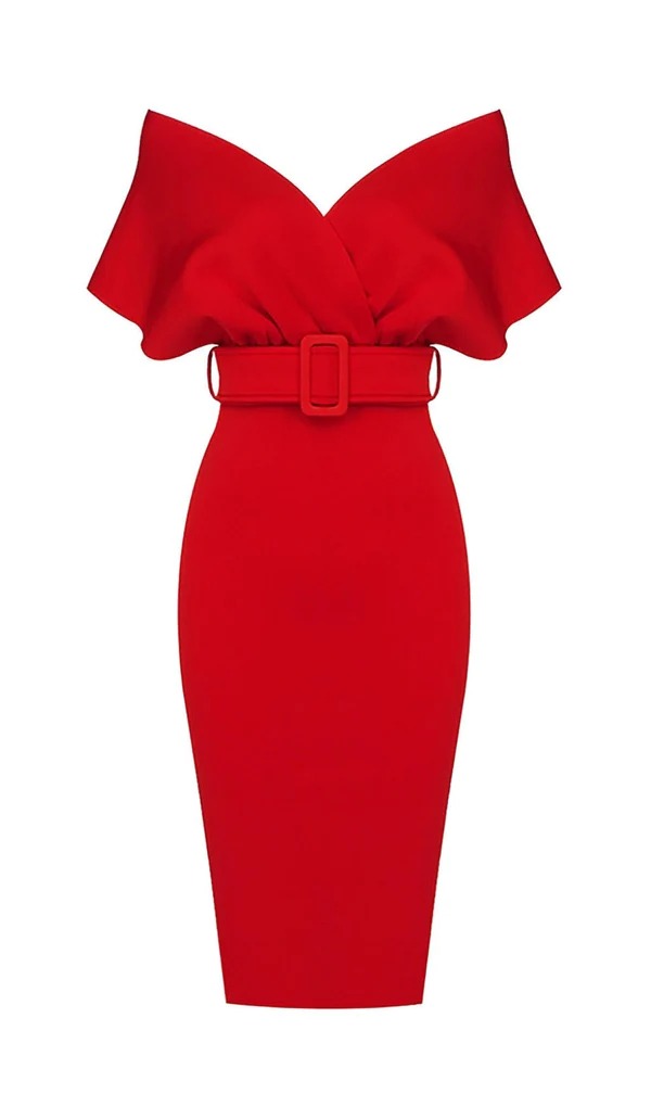 red asymmetric drape midi corset dress ASYMMETRIC DRAPE MIDI CORSET DRESS IN RED – sis label